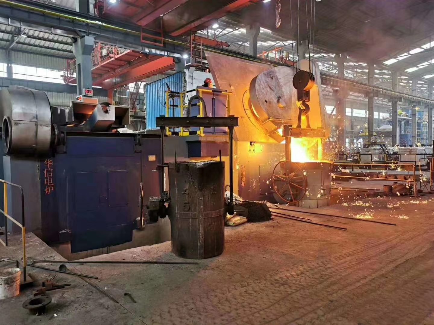 dual tract induction melting furnace site