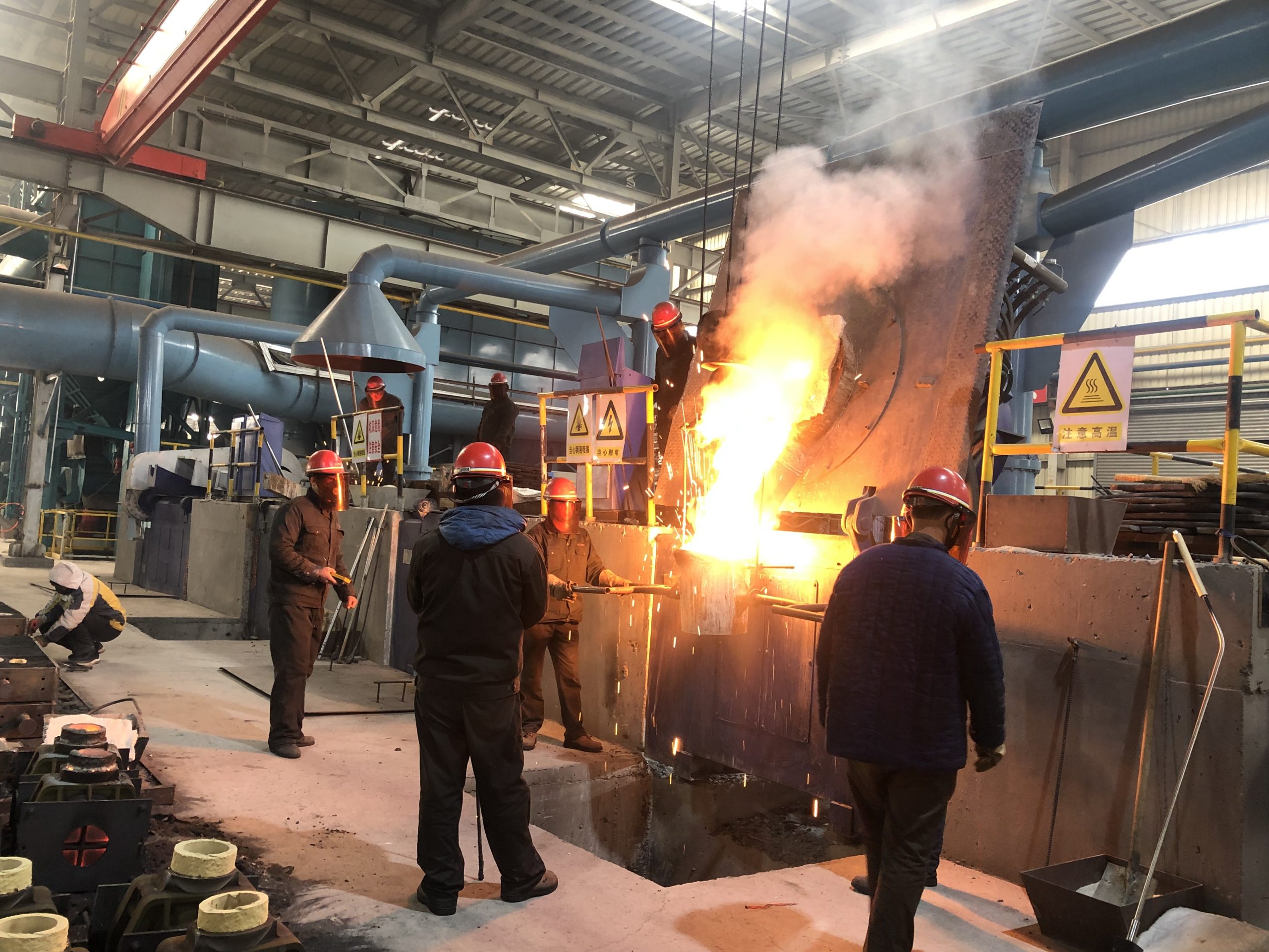 induction melting furnace working site