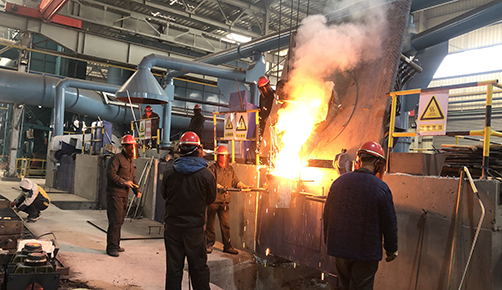 Customers visit the site of Taishan Iron and Steel